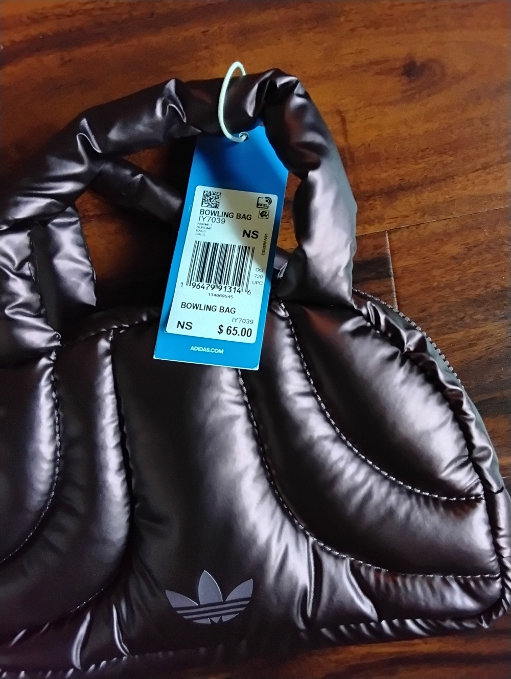 Adidas Quilted Puffer Tote Bag in Dark Brown - Picture 3 of 4